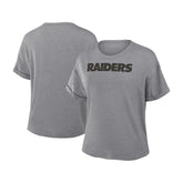 Las Vegas Raiders Women's Swing Pass Tri-Blend Boxy T-Shirt - Heather Gray - Fanatics