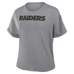 Las Vegas Raiders Women's Swing Pass Tri-Blend Boxy T-Shirt - Heather Gray - Fanatics