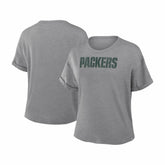 Green Bay Packers Women's Swing Pass Tri-Blend Boxy T-Shirt - Heather Gray - Fanatics
