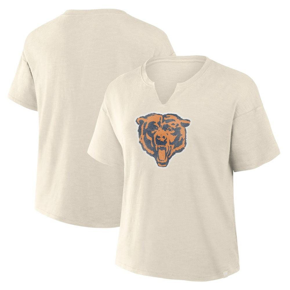 Chicago Bears Women's Trick Play Slub Boxy T-Shirt - Cream - Fanatics