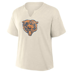 Chicago Bears Women's Trick Play Slub Boxy T-Shirt - Cream - Fanatics