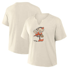 Cleveland Browns Women's Trick Play Slub Boxy T-Shirt - Cream - Fanatics