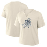 Dallas Cowboys Women's Trick Play Slub Boxy T-Shirt - Cream - Fanatics