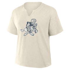 Dallas Cowboys Women's Trick Play Slub Boxy T-Shirt - Cream - Fanatics