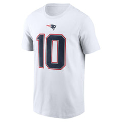 Drake Maye New England Patriots Player Name & Number T-Shirt - White - Nike