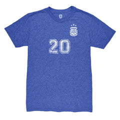 Alexis Mac Allister Argentina National Team 1863FC Retro Name & Number Tri-Blend T-Shirt Blue