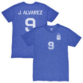 Julián Álvarez Argentina National Team 1863FC Retro Name & Number Tri-Blend T-Shirt Blue