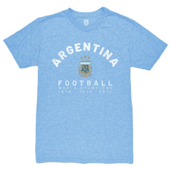 Argentina National Team 1863FC Three-Time World Champions Tri-Blend T-Shirt Light Blue