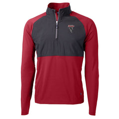 Atlanta Falcons Cutter & Buck Adapt Eco Knit Hybrid Recycled Raglan DryTec Quarter-Zip Top - Red - NFL
