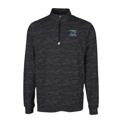 Carolina Panthers Cutter & Buck Traverse Camo Print Stretch DryTec Quarter-Zip Top - Black - NFL