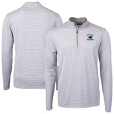 Carolina Panthers Cutter & Buck Virtue Eco Pique Micro Stripe Recycled Quarter-Zip Jacket - Gray - NFL