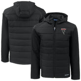 Atlanta Falcons Cutter & Buck Evoke Hybrid Eco Softshell Recycled Full-Zip Hoodie Jacket - Black - NFL