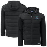 Carolina Panthers Cutter & Buck Evoke Hybrid Eco Softshell Recycled Full-Zip Hoodie Jacket - Black - NFL