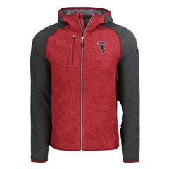 Atlanta Falcons Cutter & Buck Mainsail Hoodie Raglan Full-Zip Jacket - Heather Red - NFL