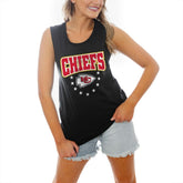 Kansas City Chiefs Gameday Couture Women's Baby You're A Star Racerback Scoop Neck Tapered Tank Top - Black - NFL