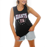 New York Giants Gameday Couture Women's Baby You're A Star Racerback Scoop Neck Tapered Tank Top - Black - NFL