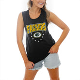 Green Bay Packers Gameday Couture Women's Baby You're A Star Racerback Scoop Neck Tapered Tank Top - Black - NFL