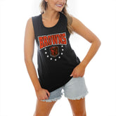 Cleveland Browns Gameday Couture Women's Baby You're A Star Racerback Scoop Neck Tapered Tank Top - Black - NFL