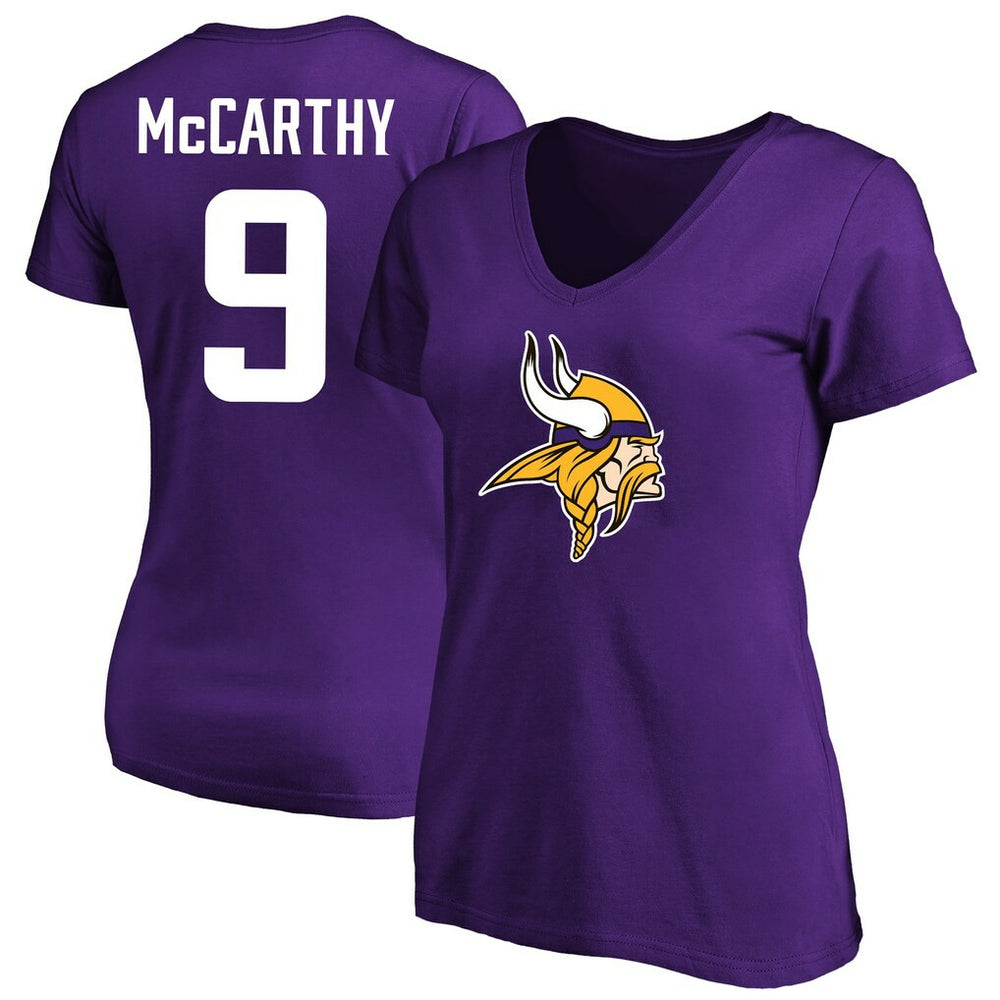 J.J. McCarthy Minnesota Vikings Women's Plus Size Fair Catch Name & Number Scoop Neck T-Shirt - Purple - NFL