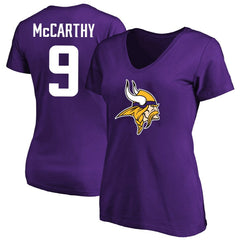 J.J. McCarthy Minnesota Vikings Women's Plus Size Fair Catch Name & Number Scoop Neck T-Shirt - Purple - NFL