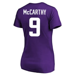 J.J. McCarthy Minnesota Vikings Women's Plus Size Fair Catch Name & Number Scoop Neck T-Shirt - Purple - NFL