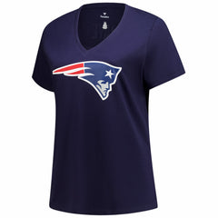 Drake Maye New England Patriots Women's Plus Size Name & Number V-Neck T-Shirt - Navy - Fanatics