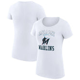 Miami Marlins G-III 4Her by Carl Banks Women's Super-Slim Fit Lightweight Team Logo Graphic T-Shirt for sale