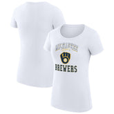 Milwaukee Brewers G-III 4Her by Carl Banks Women's Super-Slim Fit Lightweight Team Logo Graphic T-Shirt Discount