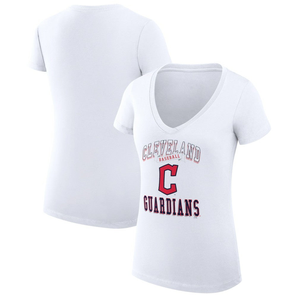 Cleveland Guardians G-III 4Her by Carl Banks Women's Super-Slim Fit Lightweight Team Logo Graphic V-Neck T-Shirt Online