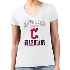 Cleveland Guardians G-III 4Her by Carl Banks Women's Super-Slim Fit Lightweight Team Logo Graphic V-Neck T-Shirt Online