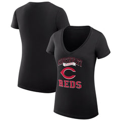 Cincinnati Reds G-III 4Her by Carl Banks Women's Super-Slim Fit Lightweight Team Logo Graphic V-Neck T-Shirt Online