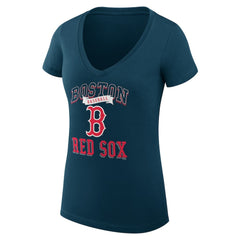 Boston Red Sox G-III 4Her by Carl Banks Women's Super-Slim Fit Lightweight Team Logo Graphic V-Neck T-Shirt Discount