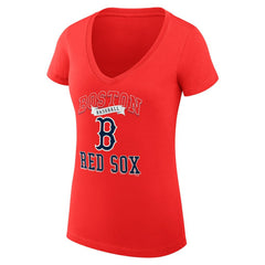 Boston Red Sox G-III 4Her by Carl Banks Women's Super-Slim Fit Lightweight Team Logo Graphic V-Neck T-Shirt Discount