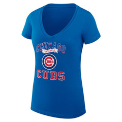 Chicago Cubs G-III 4Her by Carl Banks Women's Super-Slim Fit Lightweight Team Logo Graphic V-Neck T-Shirt Near Me