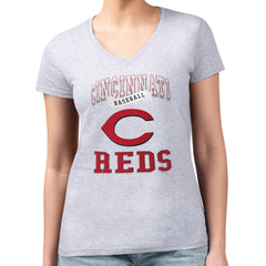 Cincinnati Reds G-III 4Her by Carl Banks Women's Super-Slim Fit Lightweight Team Logo Graphic V-Neck T-Shirt Online