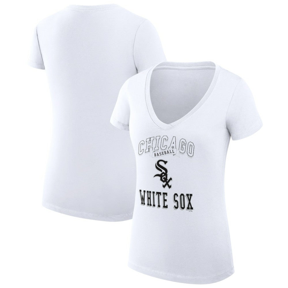 Chicago White Sox G-III 4Her by Carl Banks Women's Super-Slim Fit Lightweight Team Logo Graphic V-Neck T-Shirt for sale