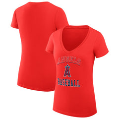 Los Angeles Angels G-III 4Her by Carl Banks Women's Super-Slim Fit Lightweight Team Logo Graphic V-Neck T-Shirt Online