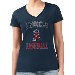 Los Angeles Angels G-III 4Her by Carl Banks Women's Super-Slim Fit Lightweight Team Logo Graphic V-Neck T-Shirt Online