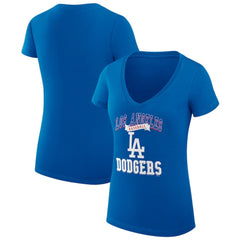 Los Angeles Dodgers G-III 4Her by Carl Banks Women's Super-Slim Fit Lightweight Team Logo Graphic V-Neck T-Shirt Discount