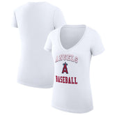 Los Angeles Angels G-III 4Her by Carl Banks Women's Super-Slim Fit Lightweight Team Logo Graphic V-Neck T-Shirt for sale