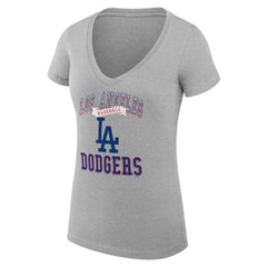 Los Angeles Dodgers G-III 4Her by Carl Banks Women's Super-Slim Fit Lightweight Team Logo Graphic V-Neck T-Shirt Outlet