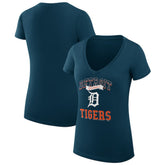 Detroit Tigers G-III 4Her by Carl Banks Women's Super-Slim Fit Lightweight Team Logo Graphic V-Neck T-Shirt Online