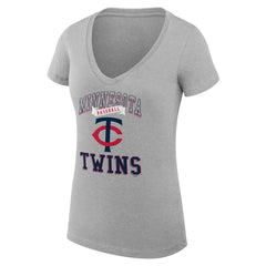 Minnesota Twins G-III 4Her by Carl Banks Women's Super-Slim Fit Lightweight Team Logo Graphic V-Neck T-Shirt for sale