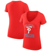 Philadelphia Phillies G-III 4Her by Carl Banks Women's Super-Slim Fit Lightweight Team Logo Graphic V-Neck T-Shirt for sale