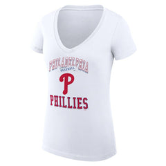 Philadelphia Phillies G-III 4Her by Carl Banks Women's Super-Slim Fit Lightweight Team Logo Graphic V-Neck T-Shirt Discount