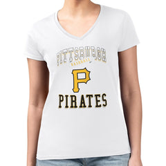 Pittsburgh Pirates G-III 4Her by Carl Banks Women's Super-Slim Fit Lightweight Team Logo Graphic V-Neck T-Shirt Online