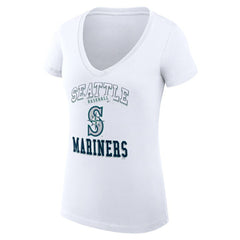 Seattle Mariners G-III 4Her by Carl Banks Women's Super-Slim Fit Lightweight Team Logo Graphic V-Neck T-Shirt for sale