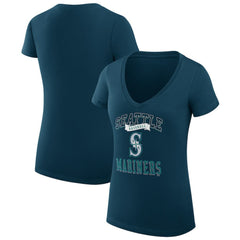 Seattle Mariners G-III 4Her by Carl Banks Women's Super-Slim Fit Lightweight Team Logo Graphic V-Neck T-Shirt Discount