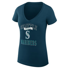Seattle Mariners G-III 4Her by Carl Banks Women's Super-Slim Fit Lightweight Team Logo Graphic V-Neck T-Shirt Discount
