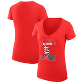 St. Louis Cardinals G-III 4Her by Carl Banks Women's Super-Slim Fit Lightweight Team Logo Graphic V-Neck T-Shirt Near Me